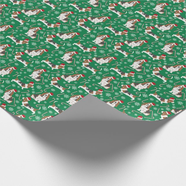 Papier Cadeau Fête de Noël de Basset Hound (Coin)