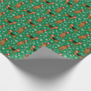 Papier Cadeau Fête de Noël de Bloodhound Dog