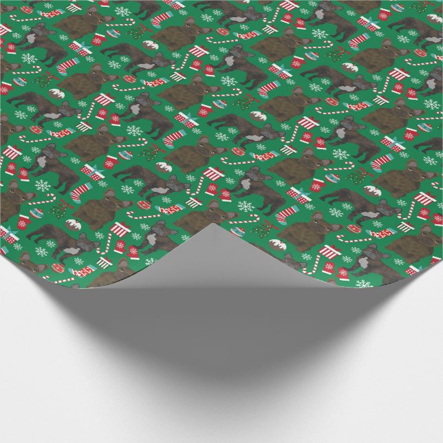 Papier Cadeau Fête de Noël de Bulldog (Coin)