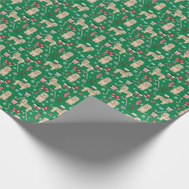 Papier Cadeau Fête de Noël de Cockapoo Dog (Coin)