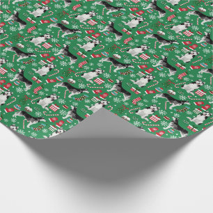 Papier Cadeau Fête de Noël de Husky Dog