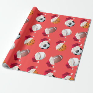 Papier Cadeau Fête de Noël de Noël de Baller Sports Funny Pè