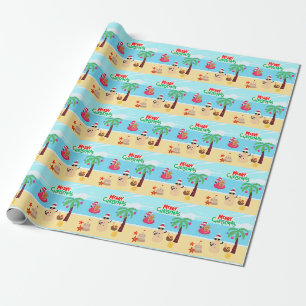 Papier Cadeau Fête de Noël de plage