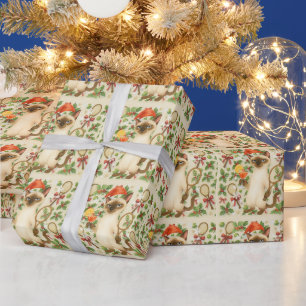 Papier Cadeau Fête de Noël de tennis sur le thème des amoureux d