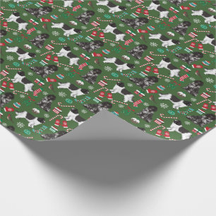 Papier Cadeau Fête de Noël des chiens de Terre-Neuve
