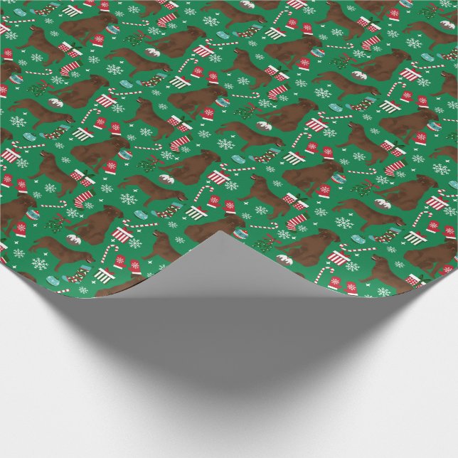 Papier Cadeau Fête de Noël du Labrador au chocolat (Coin)