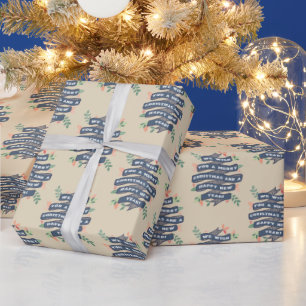 Papier Cadeau Fête de Noël Floral Whimsical