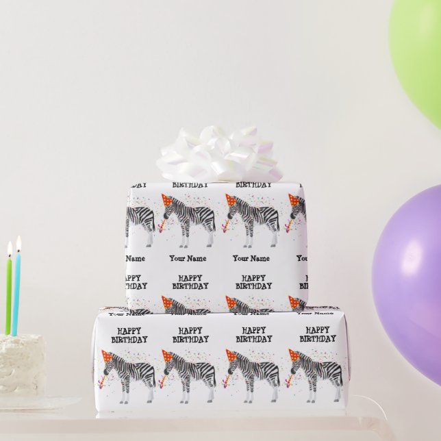 Papier Cadeau Fête de zèbre - Animaux à la fête d'anniversaire (Cadeaux de fête)