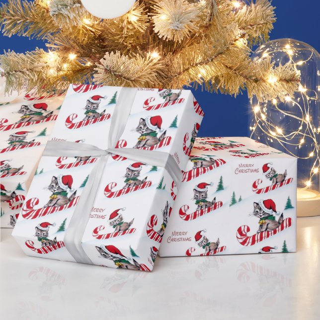 Papier Cadeau Fête des chats de Noël (Vacances)