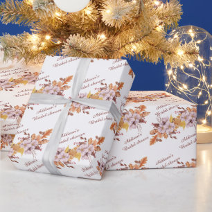 Papier Cadeau Fête des mariées de fleurs de chute simple