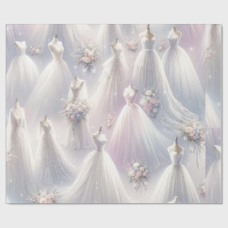 Papier Cadeau Fête des mariées Mariage Robe Pastel Parties scint