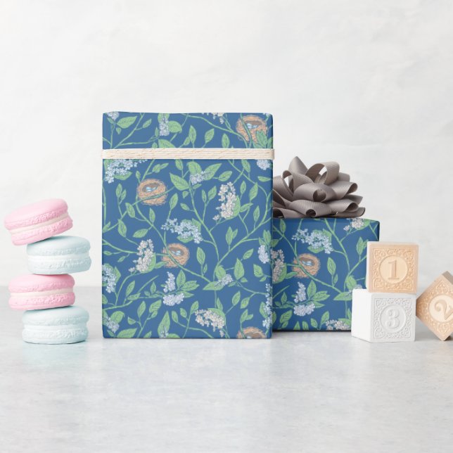 Papier Cadeau Fête des Mères Jardin de printemps Oeufs de Robin  (Baby Shower)