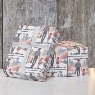 Papier Cadeau Fête des pères Du Texte Personnalisé De La Fille