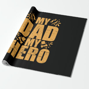 Papier Cadeau Fête des pères Mon papa Mon héros
