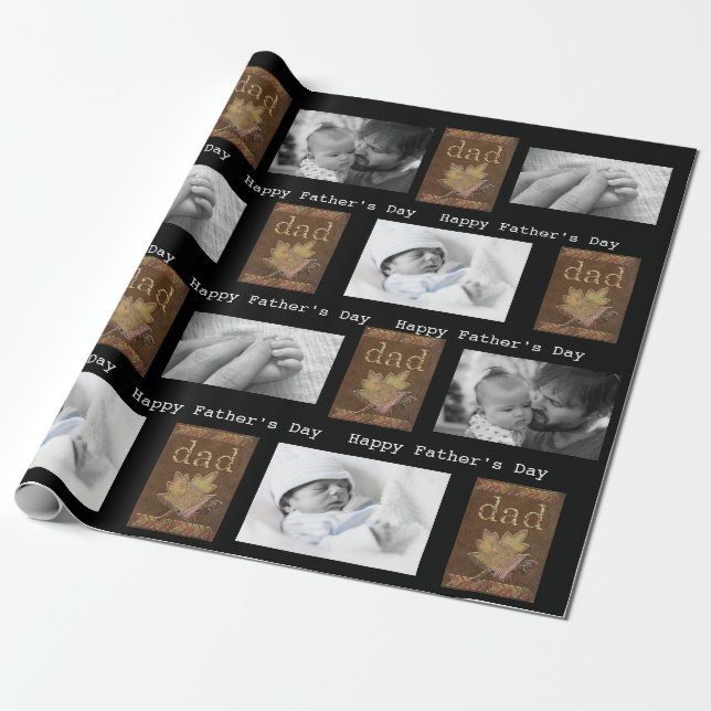Papier Cadeau Fête des pères ou anniversaire papa 3/Photo (Déroulé)