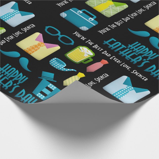 Papier Cadeau Fête des pères personnalisée (Coin)