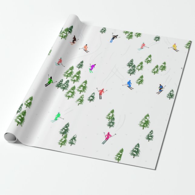 Papier Cadeau Fête d'Illustration de ski alpin Freeride (Déroulé)