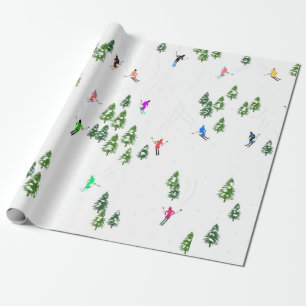 Papier Cadeau Fête d'Illustration de ski alpin Freeride