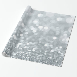 Papier Cadeau Fête Douce Glamour Bokeh Paillettes Argentées 16 A