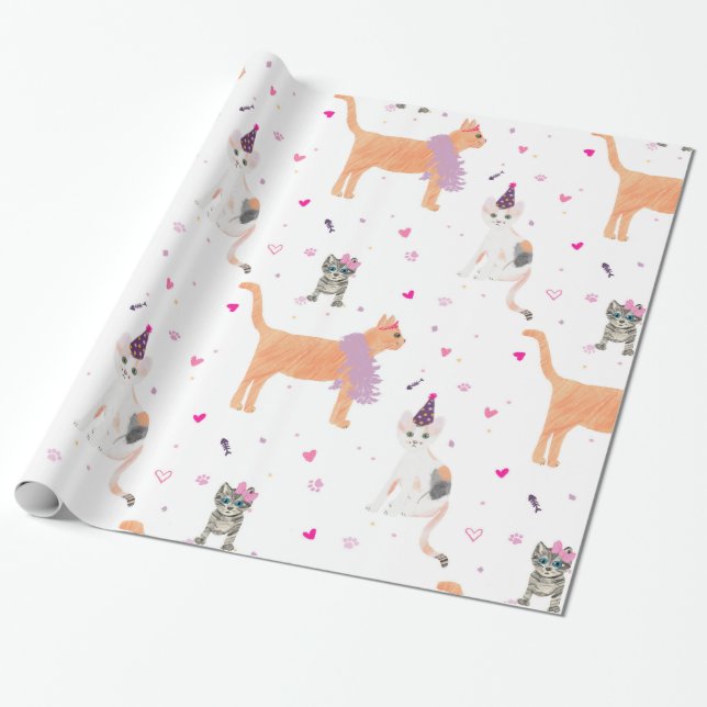 Papier Cadeau Fête du chat (Déroulé)