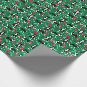 Papier Cadeau Fête du chien de Collie-Frontière