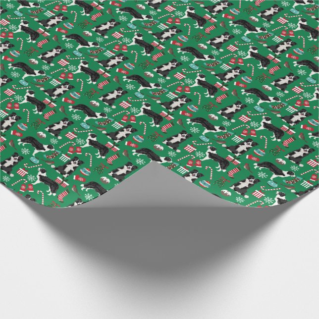 Papier Cadeau Fête du chien de Collie-Frontière (Coin)