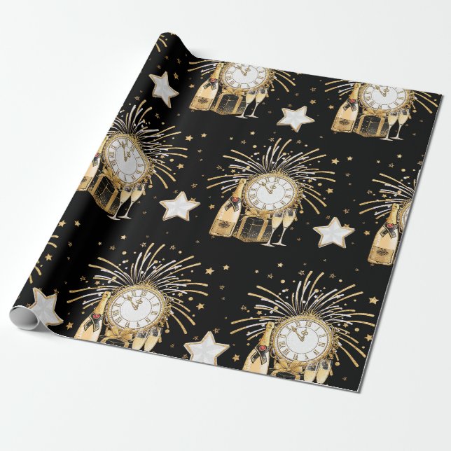 Papier Cadeau Fête du Nouvel An (Déroulé)