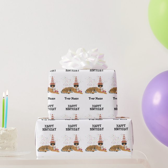 Papier Cadeau Fête du tigre - Animaux Fête d'anniversaire Garçon (Cadeaux de fête)