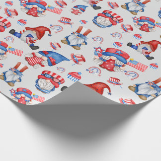 Papier Cadeau Fête du Travail Gnome Fête de l'Amérique