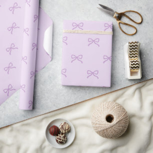 Papier Cadeau Fête élégante pour bébé fille - Motif de nœud viol