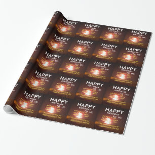 Papier Cadeau Fête Fireworks avec message Merci