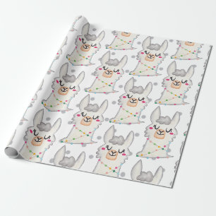 Papier Cadeau Fête Llama Cute Nursery Baby New Born Don