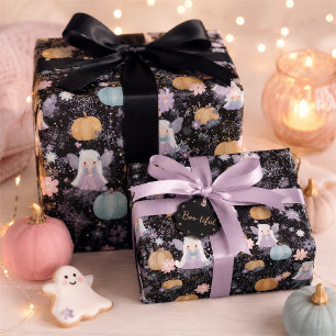 Papier Cadeau Fête Prénatale Bébé Citrouille Petite Fée Boo