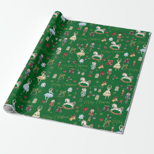 Papier Cadeau Fête Vintage Casse-Noisette Joyeux Noël