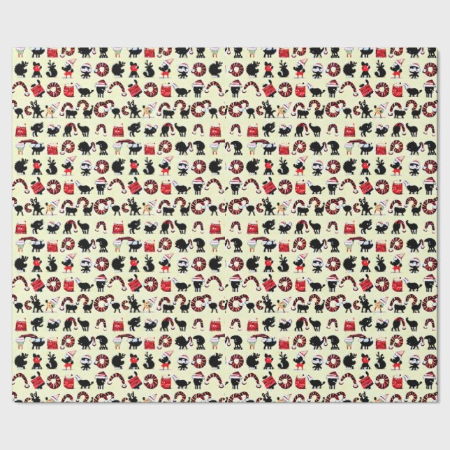 Papier Cadeau Fêtes Abstraites : Noël d'inspiration animale (Couture)