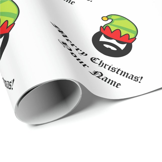Papier Cadeau Fêtes de Noël personnalisées et amusantes (Coin rond)