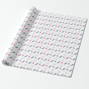 Papier Cadeau Feu d'artifice Patriotique Rocket Sparkler Rouge B