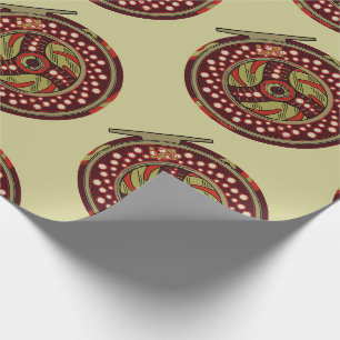 Papier Cadeau Feu de pêche Roue Noël