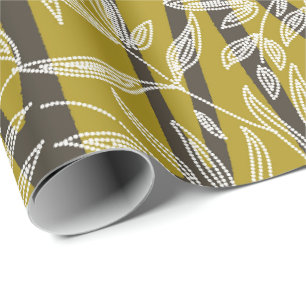 Papier Cadeau feuillage tropical Formes géométriques vert citron