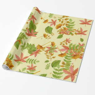 Papier Cadeau Feuillage vintage d'automne