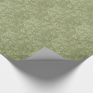 Papier Cadeau Feuille de ginkgo biloba sur le vert sauge