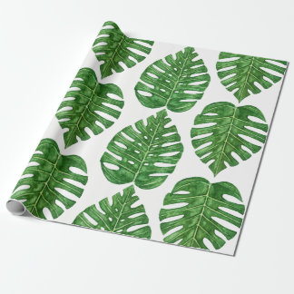 Papier Cadeau Feuille de Monstera d'aquarelle