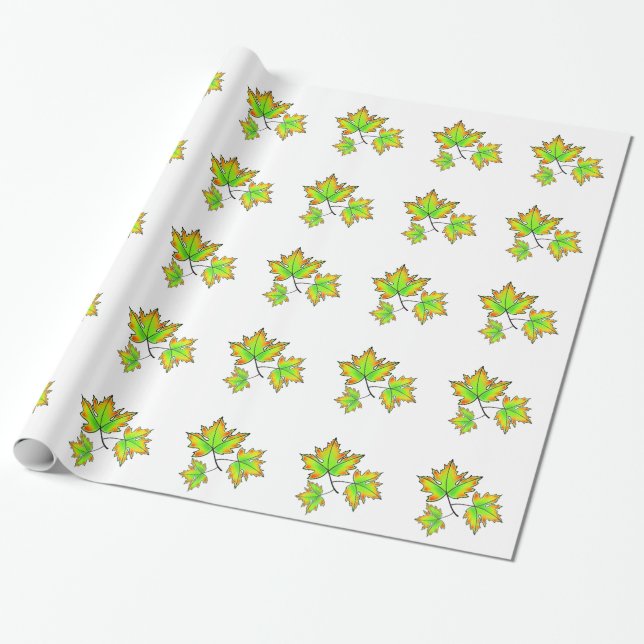 Papier Cadeau Feuille d'érable (Déroulé)