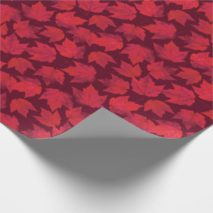 Papier Cadeau Feuille d'érable rouge d'automne