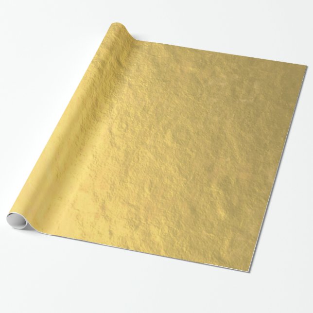 Papier Cadeau Feuille d'or élégante imprimée (Déroulé)