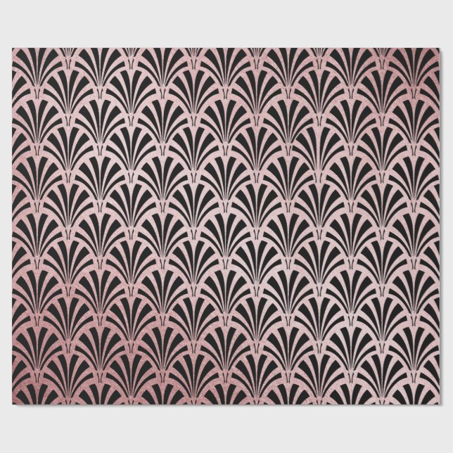 Papier Cadeau Feuille d'or rose de Faux sur l'art déco fascinant (Plat)