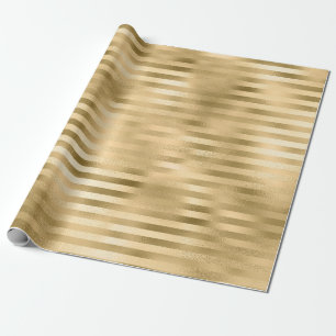 Papier Cadeau Feuille dorée rayée