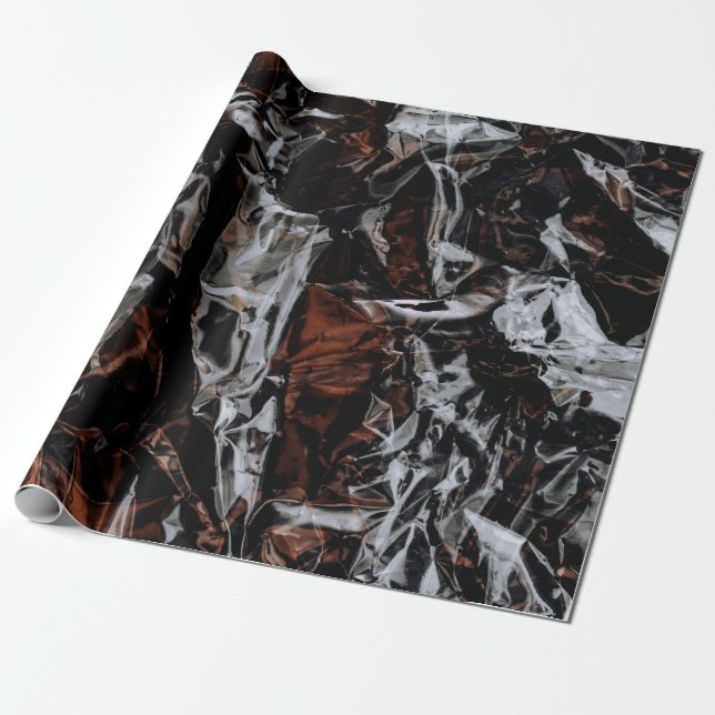 Papier Cadeau feuilles Brown et blancs séchés (Déroulé)