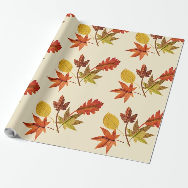 Papier Cadeau Feuilles d'automne (Déroulé)