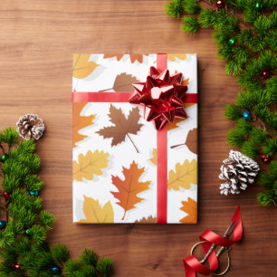 Papier Cadeau Feuilles d'automne/automne Thanksgiving emballage 